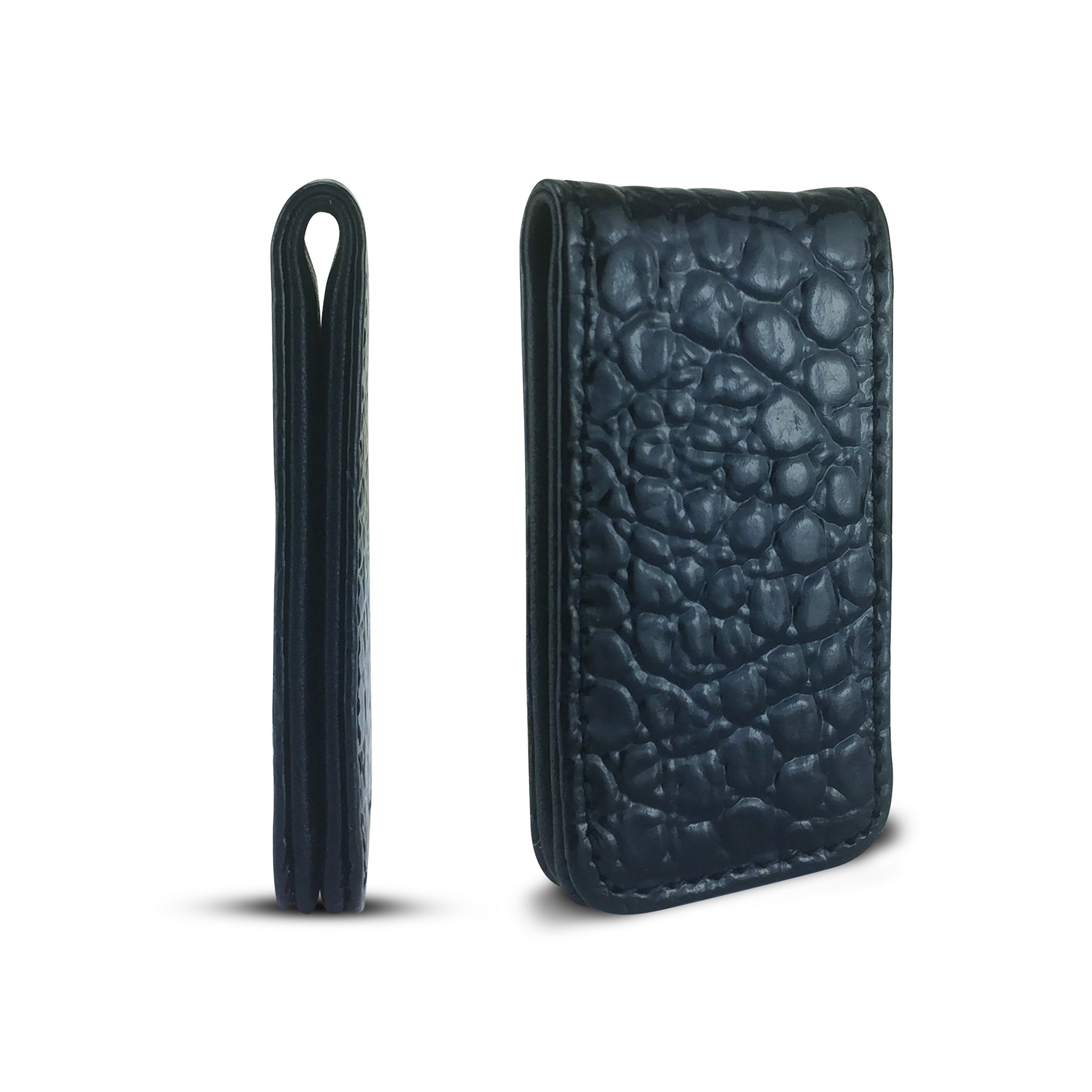 Canberra Series Exotic Crocodile Magnetic Money Clip (Black Crocodile) - RED PLANET GOLF