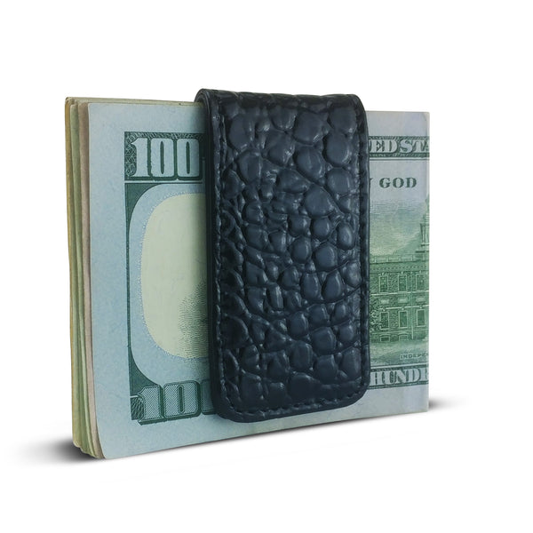 Canberra Series Exotic Crocodile Magnetic Money Clip (Black Crocodile) - RED PLANET GOLF