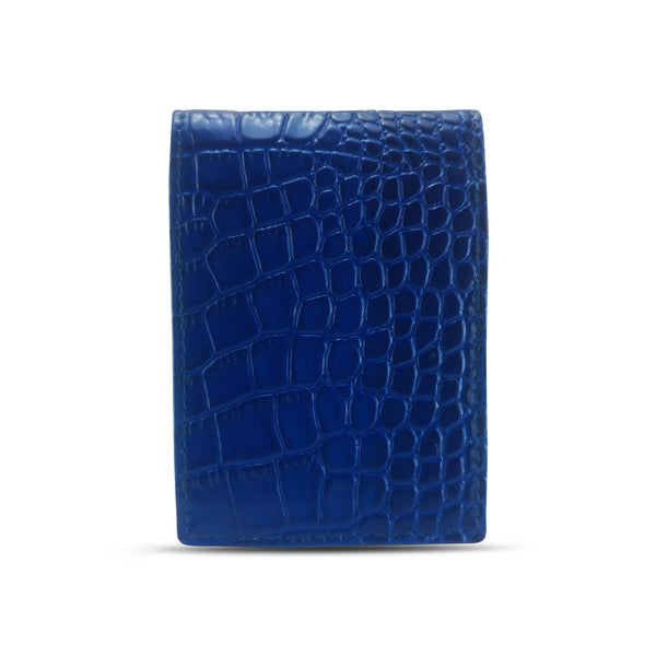 Canberra Series Exotic Crocodile Money Clip Wallet (Blue Crocodile) - RED PLANET GOLF