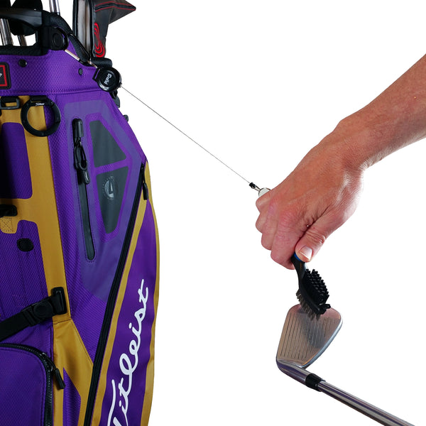 RPG RETRACTABLE 2-SIDED GOLF CLUB BRUSH & GROOVE CLEANER - RED PLANET GOLF