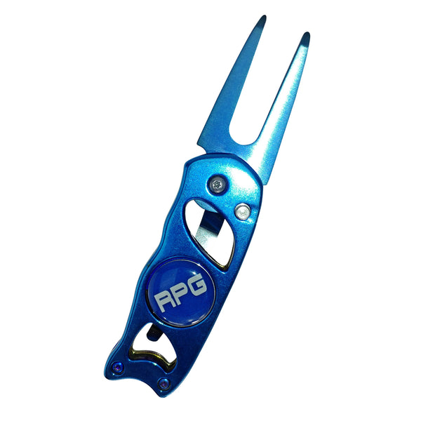 RPG Heavy Duty Stainless Steel Divot Tool-2 Pack (Blue and Gold) - RED PLANET GOLF