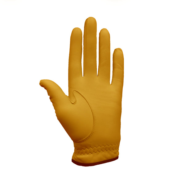 100% Cabretta Leather Color Golf Glove (Mens-Gold)