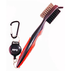 RPG RETRACTABLE 2-SIDED GOLF CLUB BRUSH & GROOVE CLEANER - RED PLANET GOLF