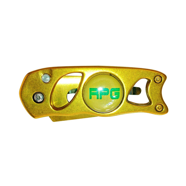 RPG Heavy Duty Stainless Steel Divot Tool- (Switchblade-Anodized-Gold) - RED PLANET GOLF