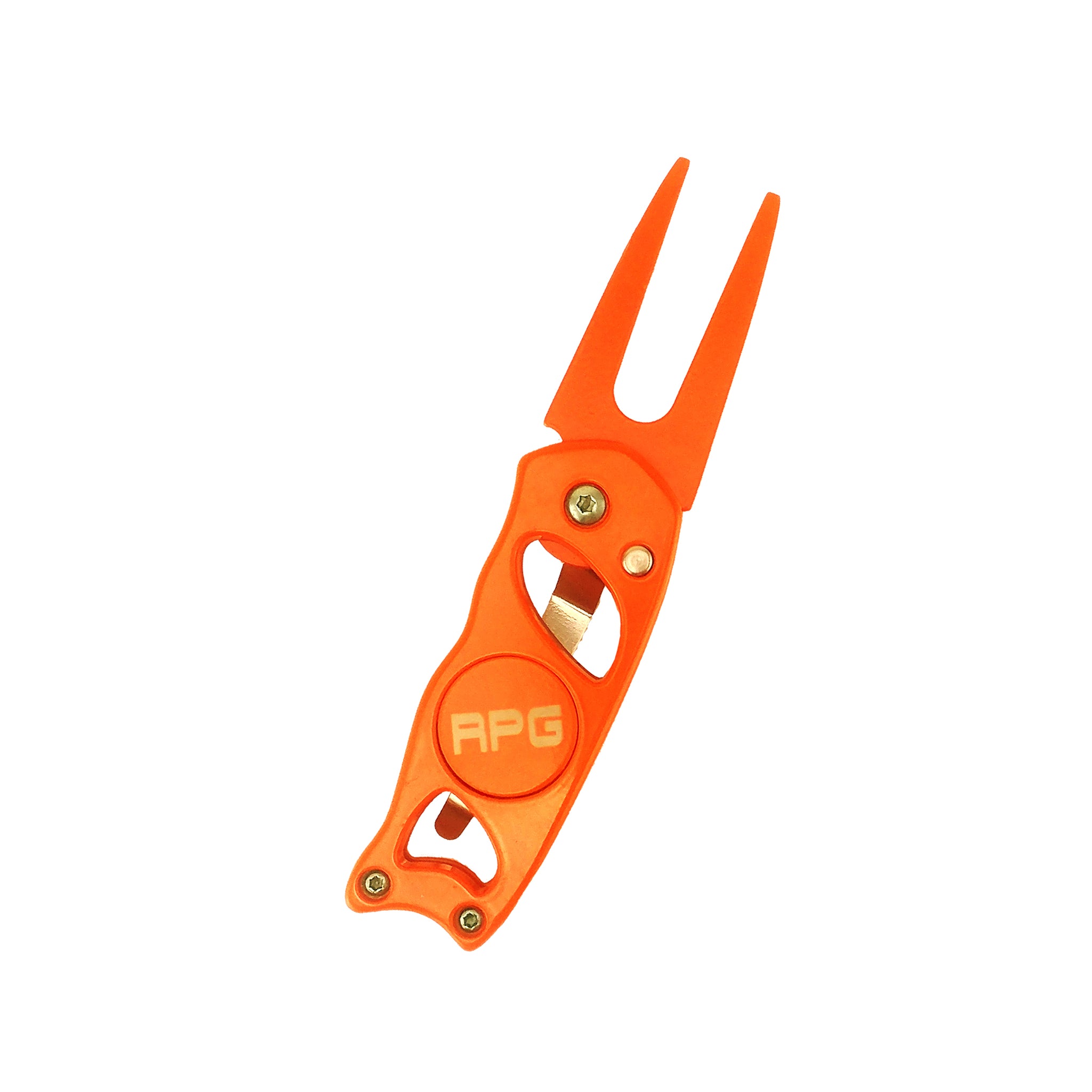 RPG Heavy Duty Stainless Steel Divot Tool- (Switchblade-Orange)