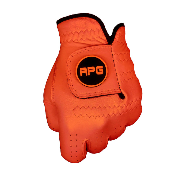 RPG 100% CABRETTA LEATHER COLOR GOLF GLOVE (MENS-ORANGE) - RED PLANET GOLF