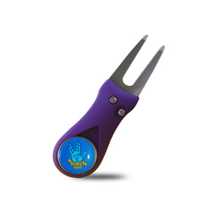 RPG Featherlite Switchblade Divot Tool (PURPLE-LIVE LONG & PROSPER) - RED PLANET GOLF