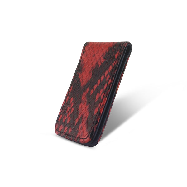 Canberra Series Exotic Python Magnetic Money Clip (Red Python) - RED PLANET GOLF