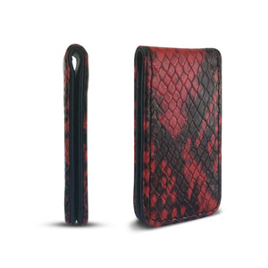 Canberra Series Exotic Python Magnetic Money Clip (Red Python) - RED PLANET GOLF