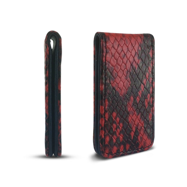 Canberra Series Exotic Python Magnetic Money Clip (Red Python) - RED PLANET GOLF