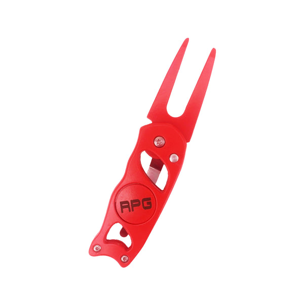RPG Heavy Duty Stainless Steel Divot Tool- (Switchblade-Red)