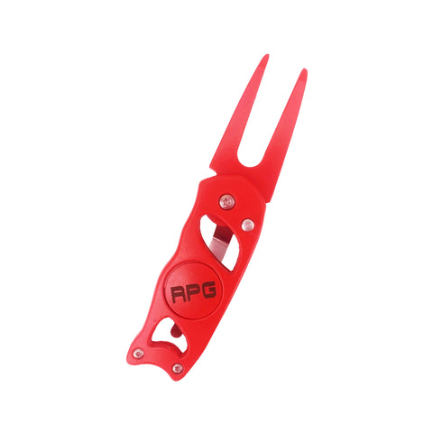 RPG Heavy Duty Stainless Steel Divot Tool- (Switchblade-Red)