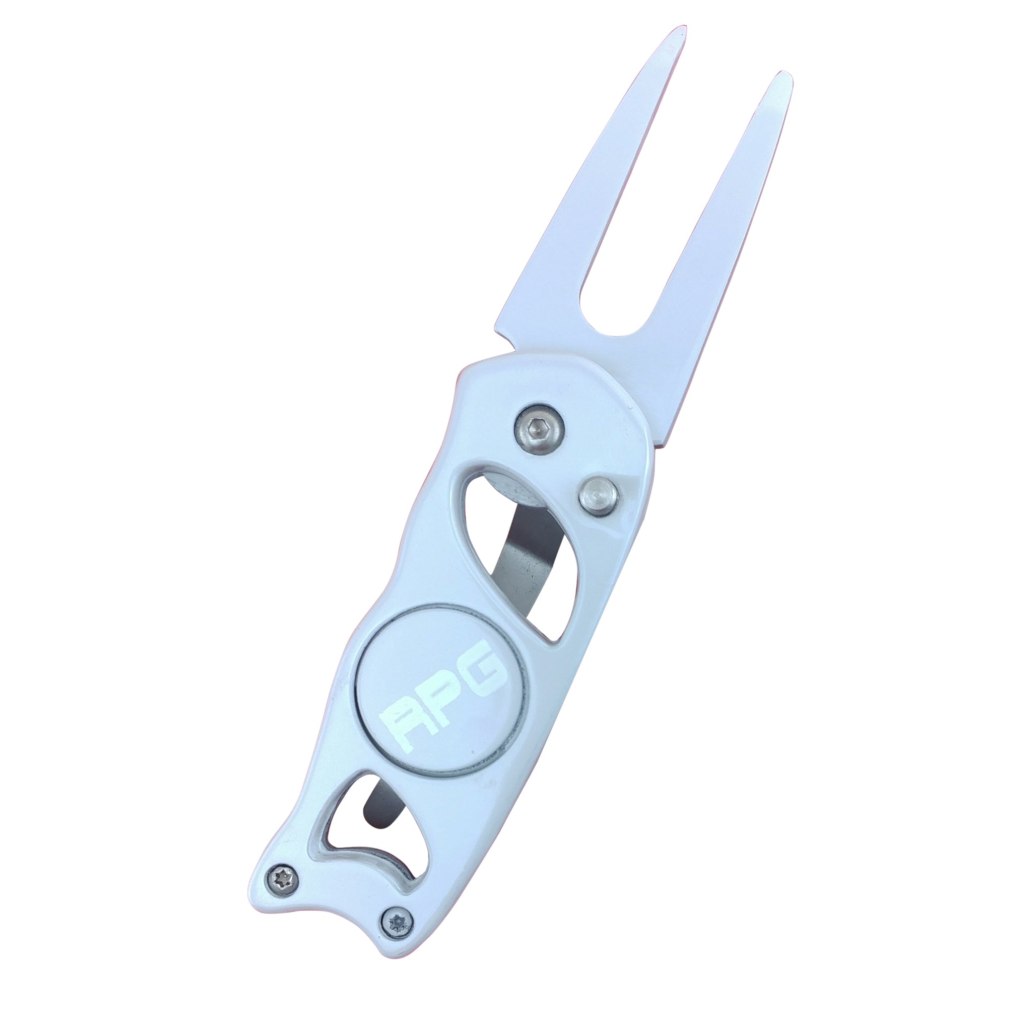 RPG STAINLESS STEEL DIVOT TOOL (SWITCHBLADE-WHITE) - RED PLANET GOLF