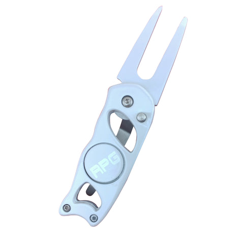 RPG STAINLESS STEEL DIVOT TOOL (SWITCHBLADE-WHITE) - RED PLANET GOLF
