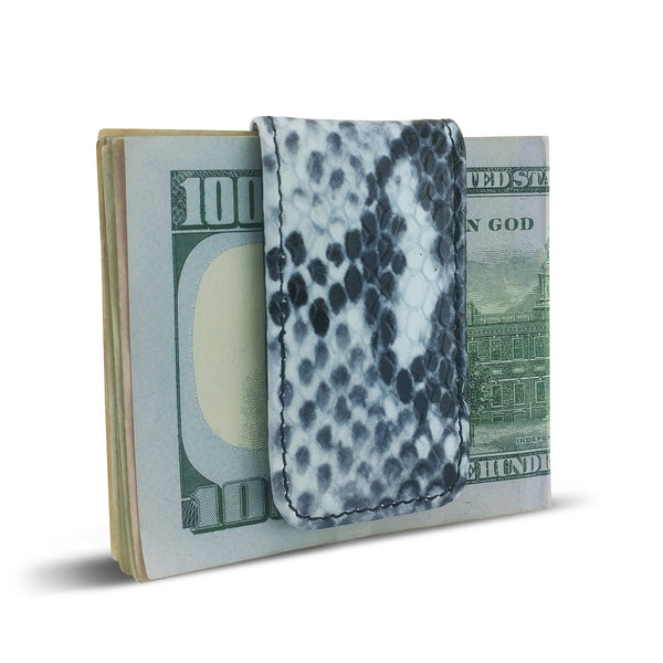 Canberra Series Exotic Python Magnetic Money Clip (White Python) - RED PLANET GOLF